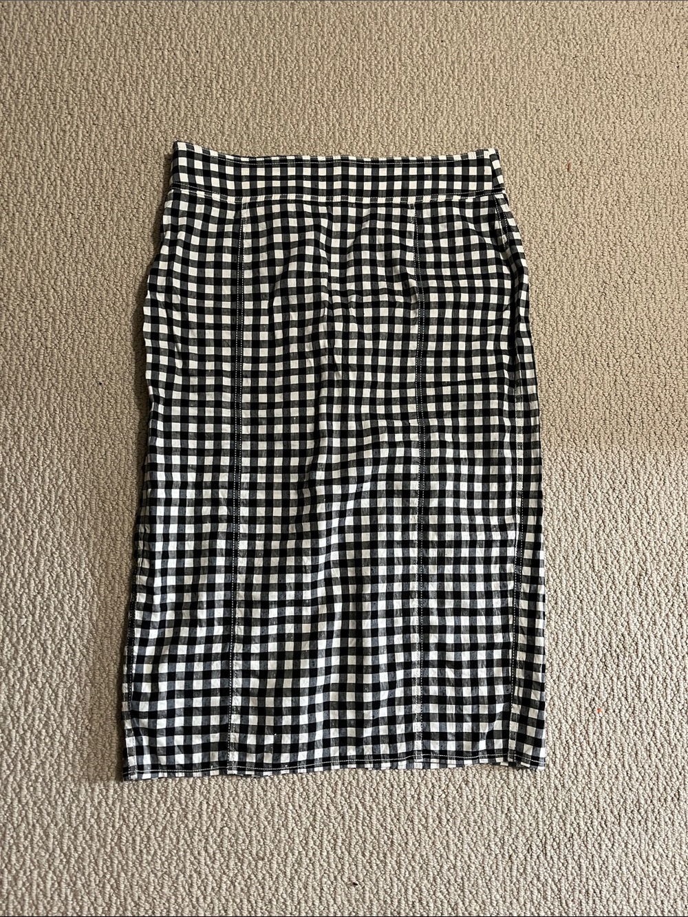 J. Crew Blue and White Gingham Pencil Skirt